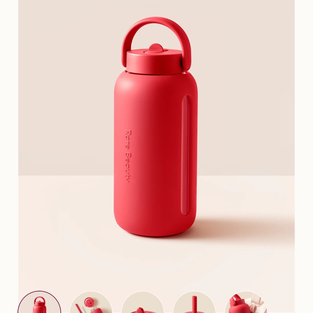 NWT Rare Beauty × Bink Day Bottle (with Flip Cap & Lounge Straw Cap) - GRATEFUL